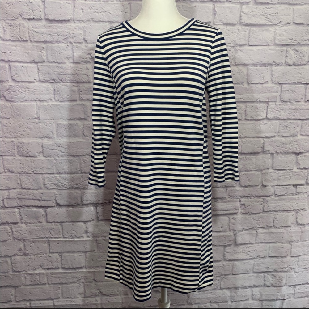 Madewell womes dress straight blue cream stripes size medium